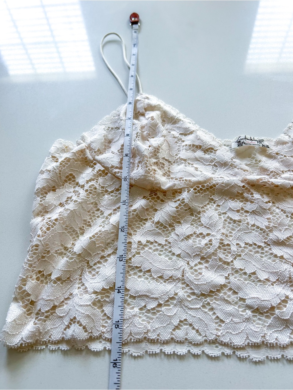 Intimately Free People Ivory Lace Brami Bralette Cami Size Large - Picture 8 of 12